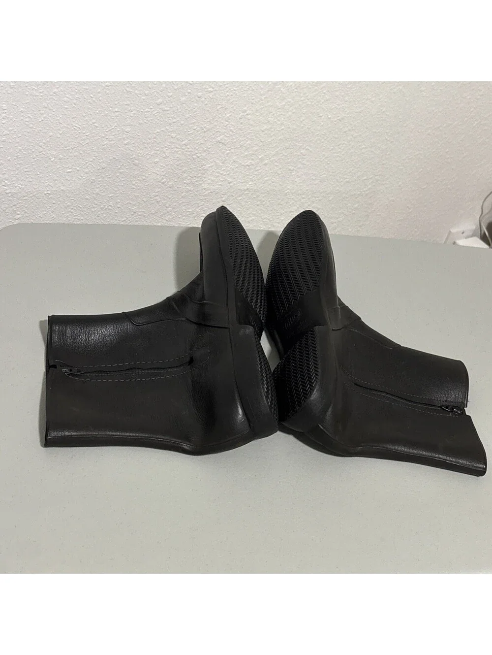 TOTES RUBBER BOOT OVERSHOE Large Galoshes Waterproof Zips